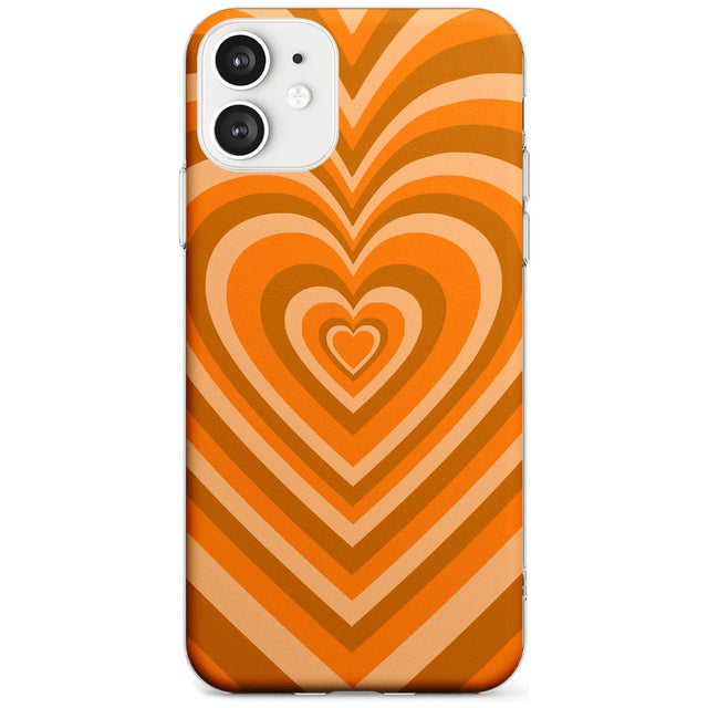 Orange Heart Illusion Phone Case iPhone 12 / Clear Case,iPhone 12 Mini / Clear Case,iPhone 11 / Clear Case Blanc Space