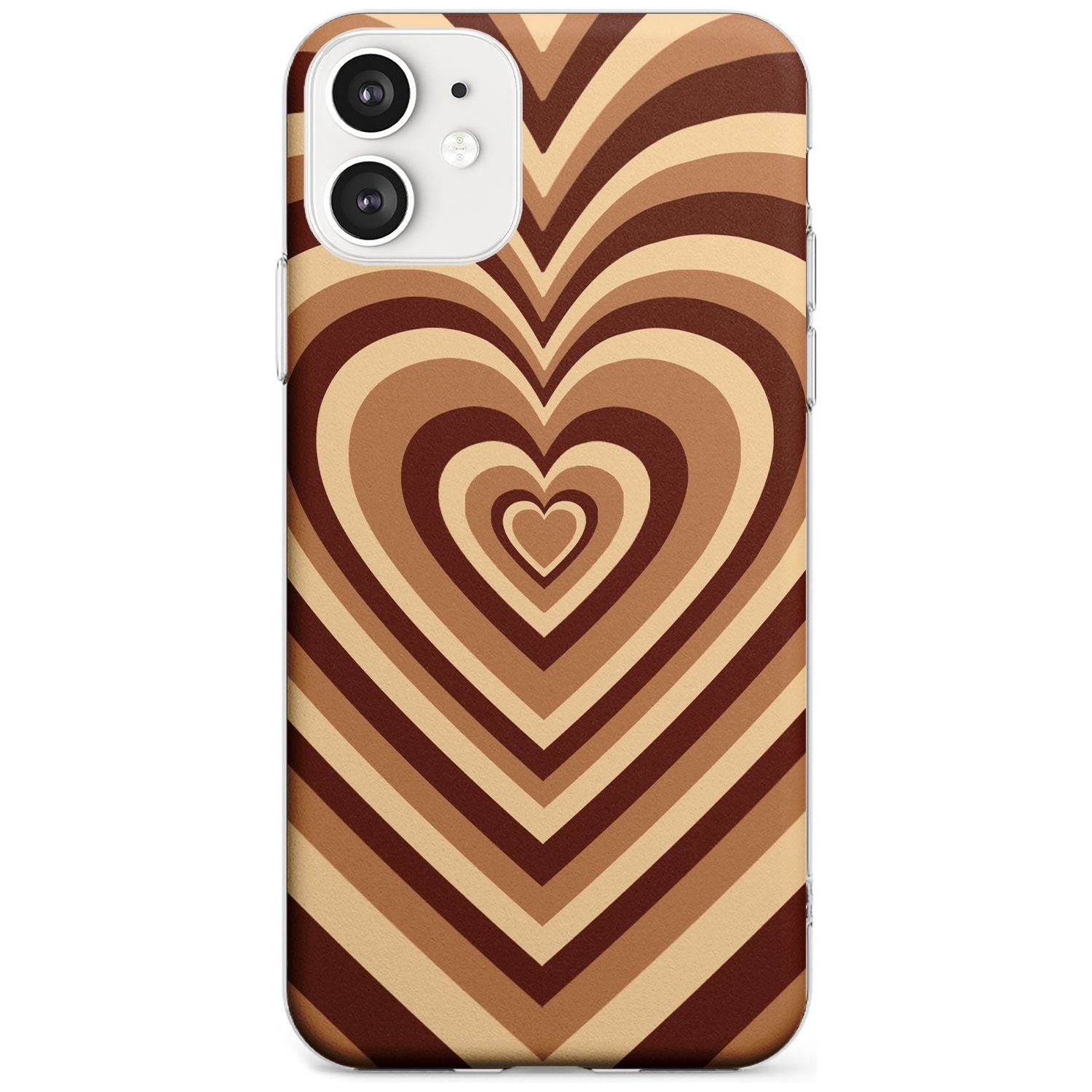 Latte Heart Illusion Phone Case iPhone 12 / Clear Case,iPhone 12 Mini / Clear Case,iPhone 11 / Clear Case Blanc Space