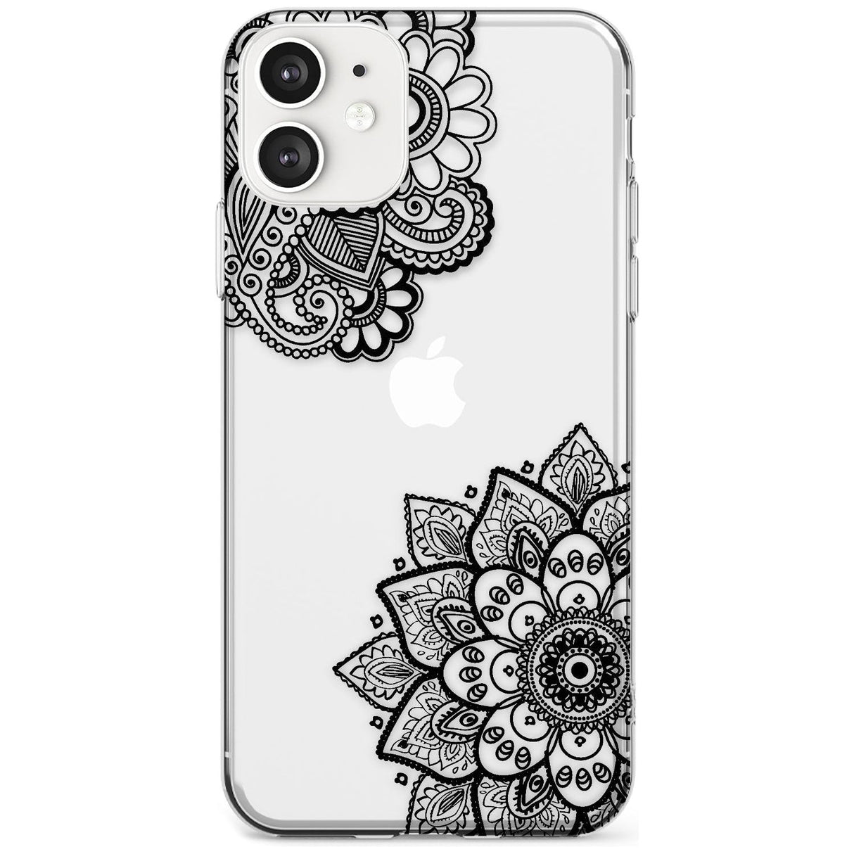 Black Henna Florals Slim TPU Phone Case for iPhone 11