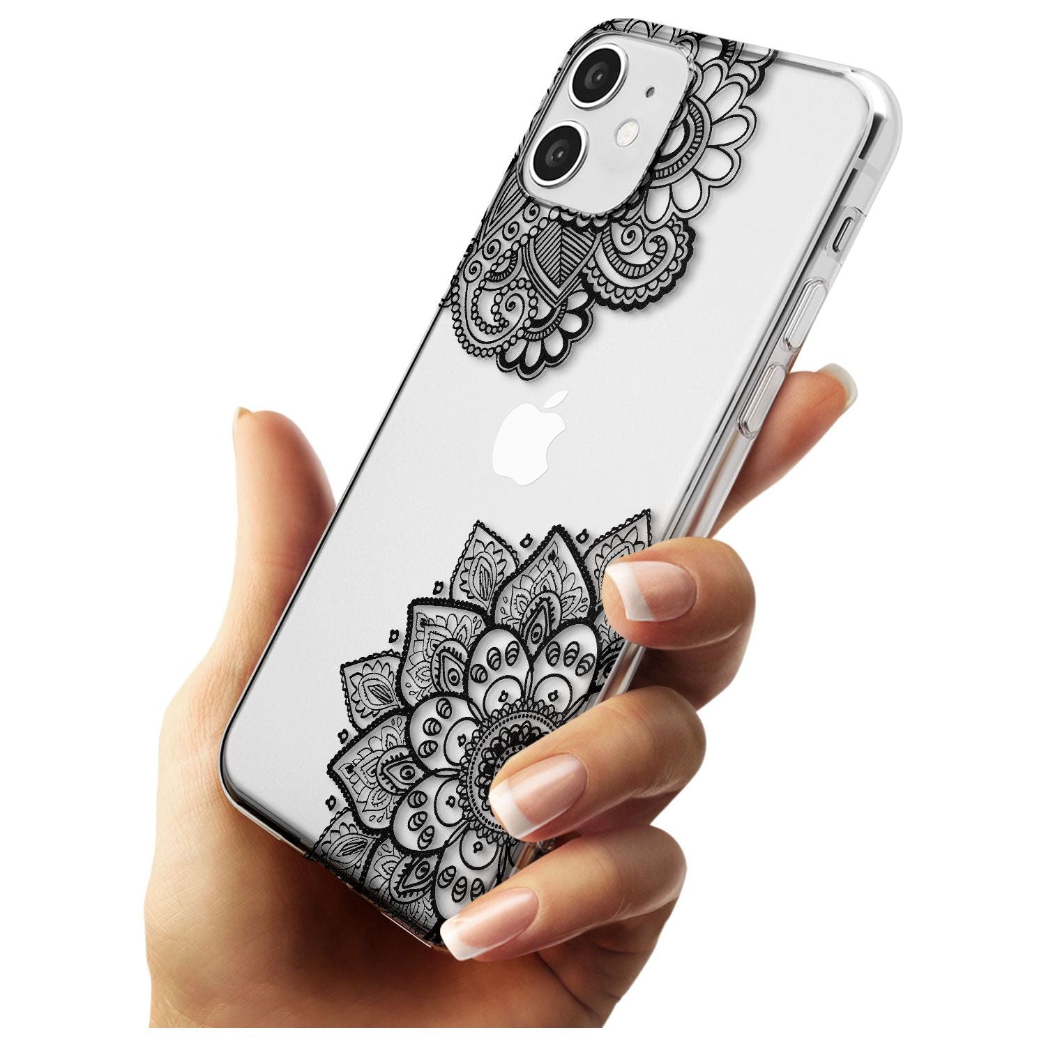 Black Henna Florals Slim TPU Phone Case for iPhone 11