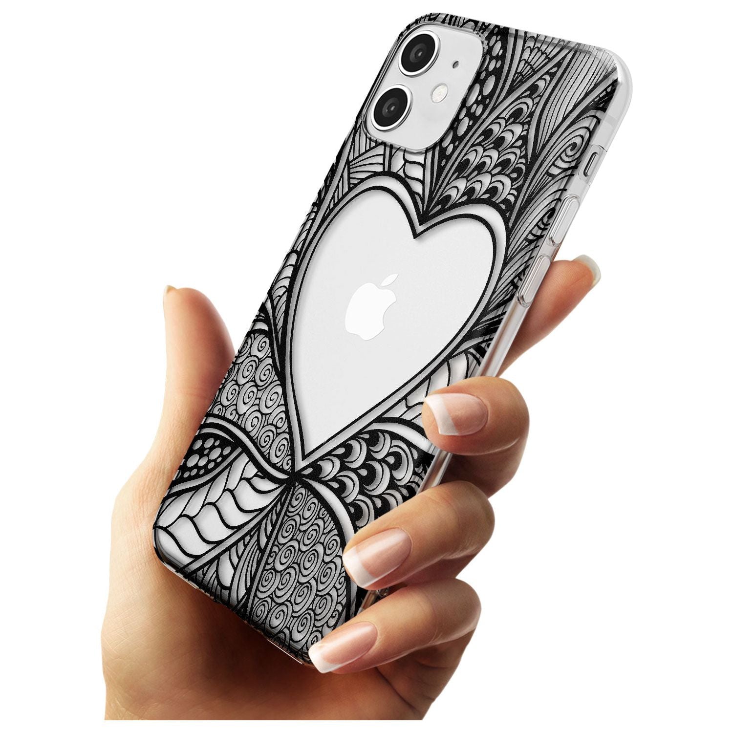 Black Henna Heart Slim TPU Phone Case for iPhone 11