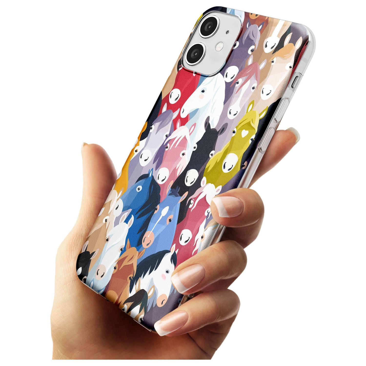 Colourful Horse Pattern Slim TPU Phone Case for iPhone 11