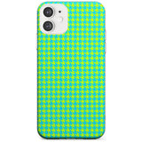 Neon Lime & Turquoise Houndstooth Pattern Slim TPU Phone Case for iPhone 11