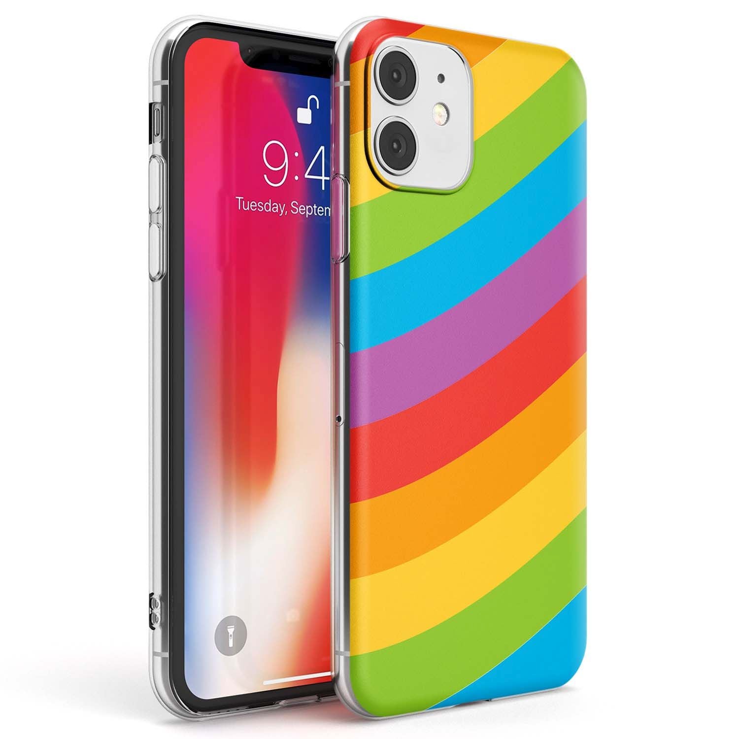 Lucky Rainbow Phone Case iPhone 11 / Clear Case,iPhone 12 / Clear Case,iPhone 12 Mini / Clear Case Blanc Space