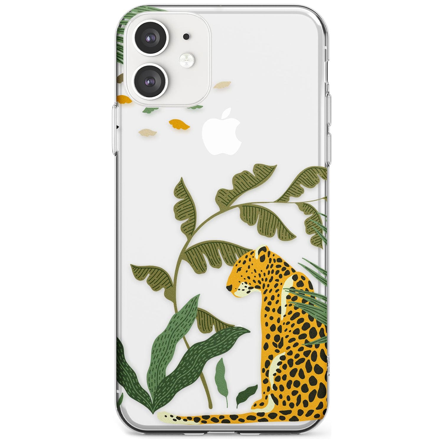Large Jaguar Clear Jungle Cat Pattern Slim TPU Phone Case for iPhone 11