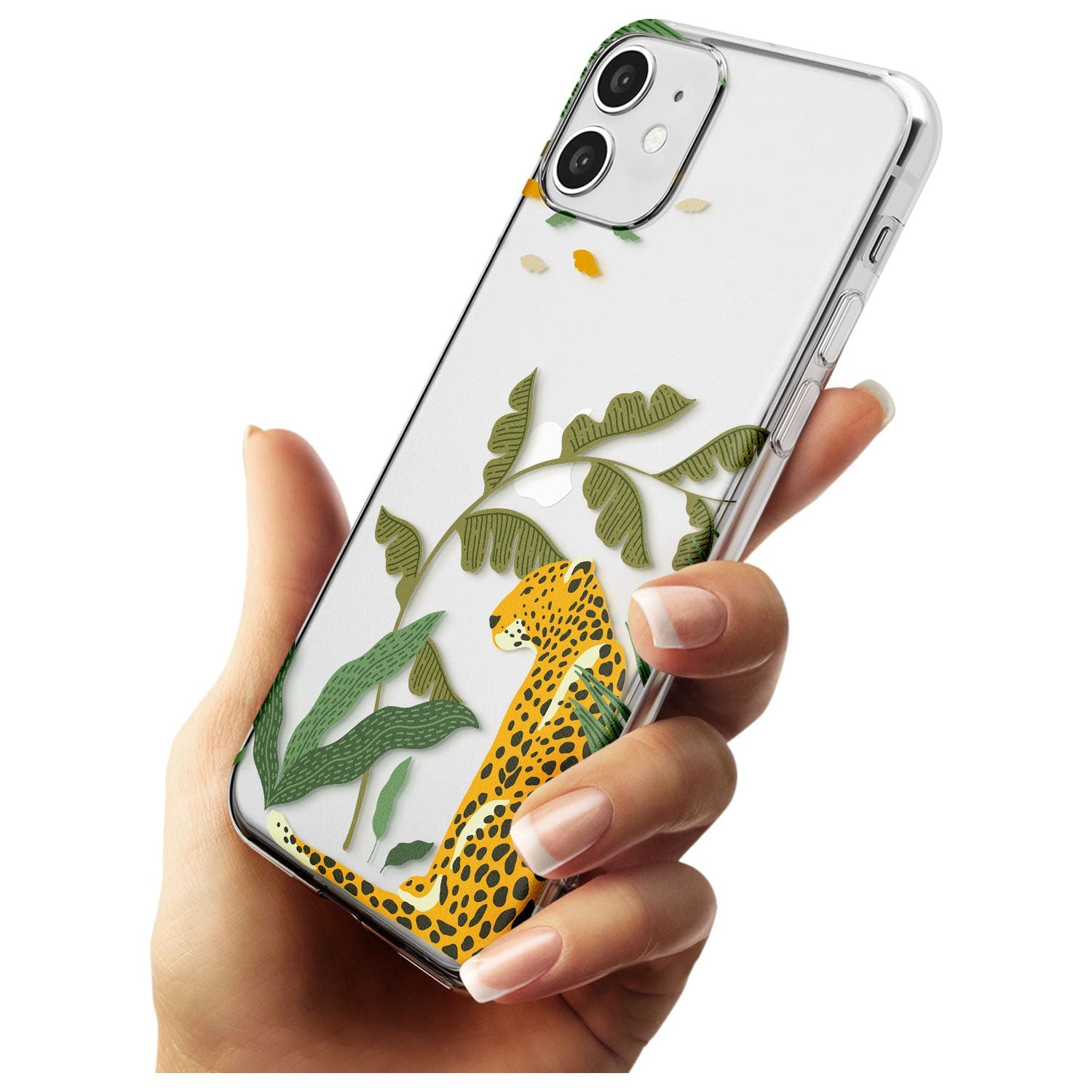 Large Jaguar Clear Jungle Cat Pattern Slim TPU Phone Case for iPhone 11