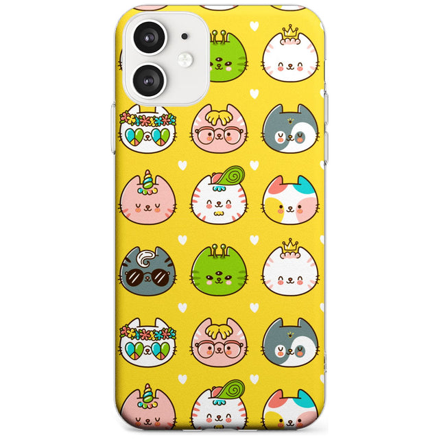 Mythical Cats Kawaii Pattern Slim TPU Phone Case for iPhone 11