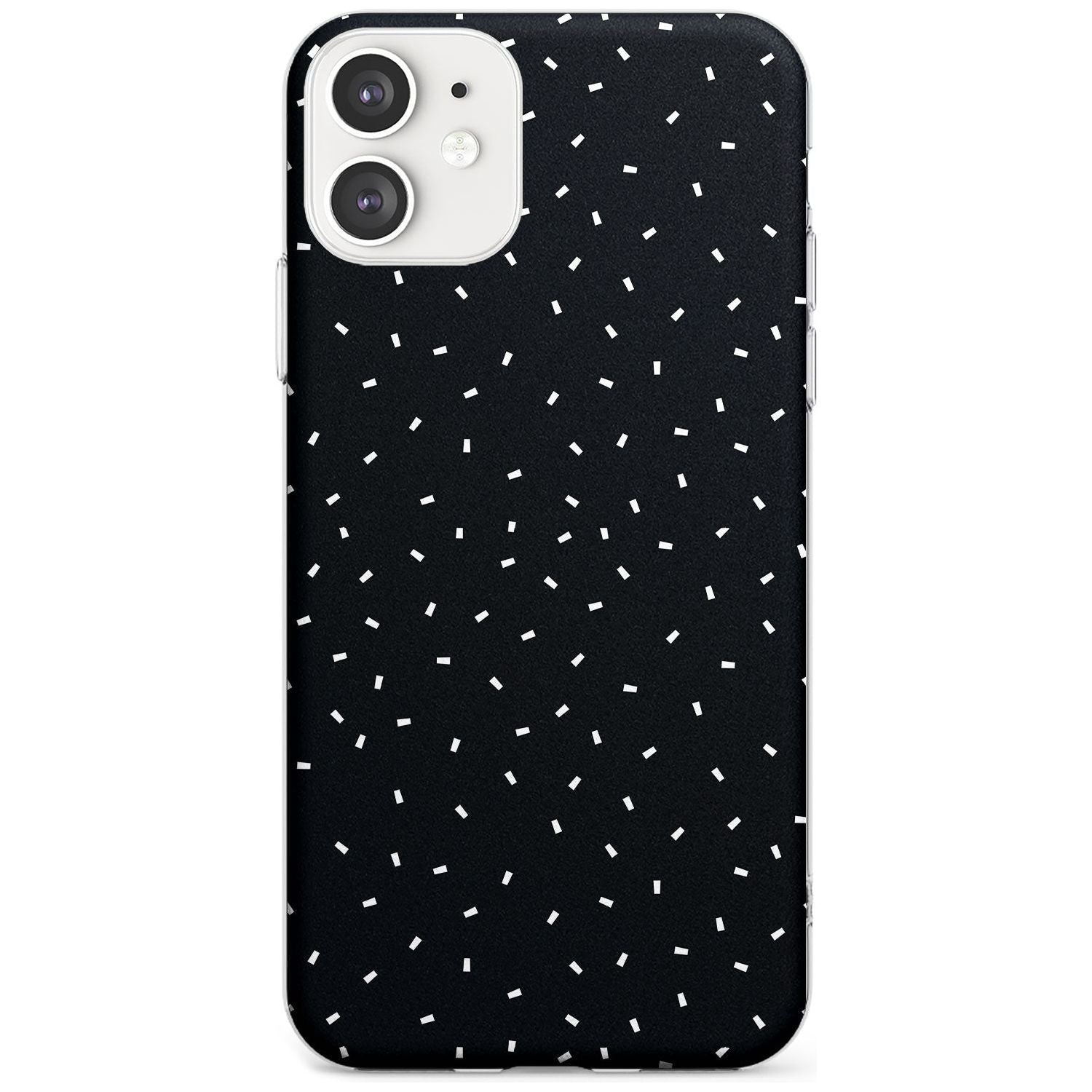 Confetti (Black) Phone Case iPhone 11 / Clear Case,iPhone 12 / Clear Case,iPhone 12 Mini / Clear Case Blanc Space