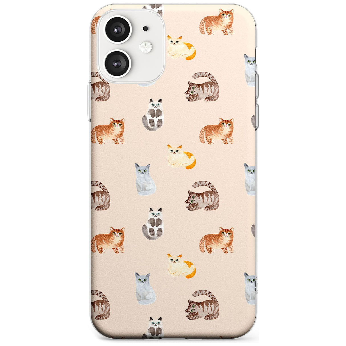 Cute Cat Pattern Black Impact Phone Case for iPhone 11