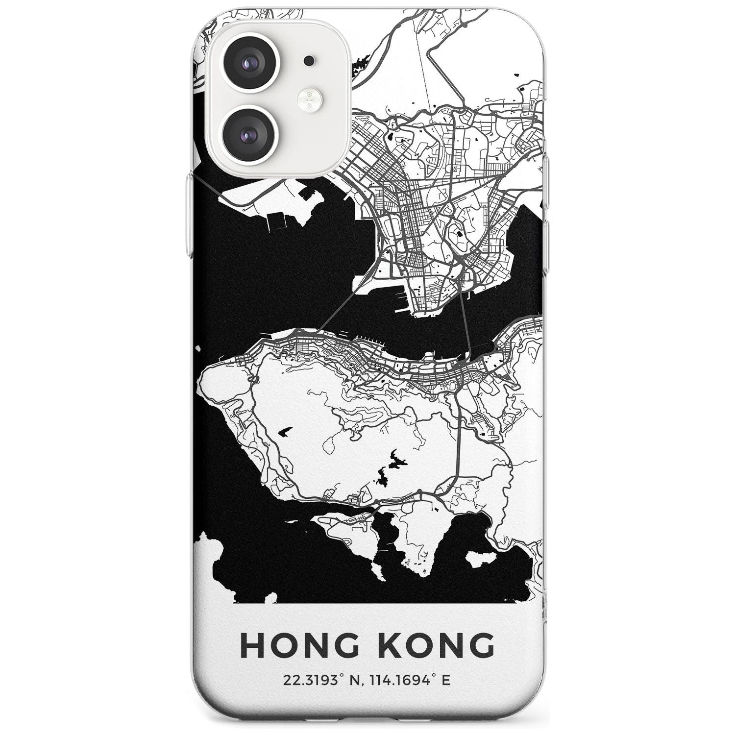 Map of Hong Kong Slim TPU Phone Case for iPhone 11