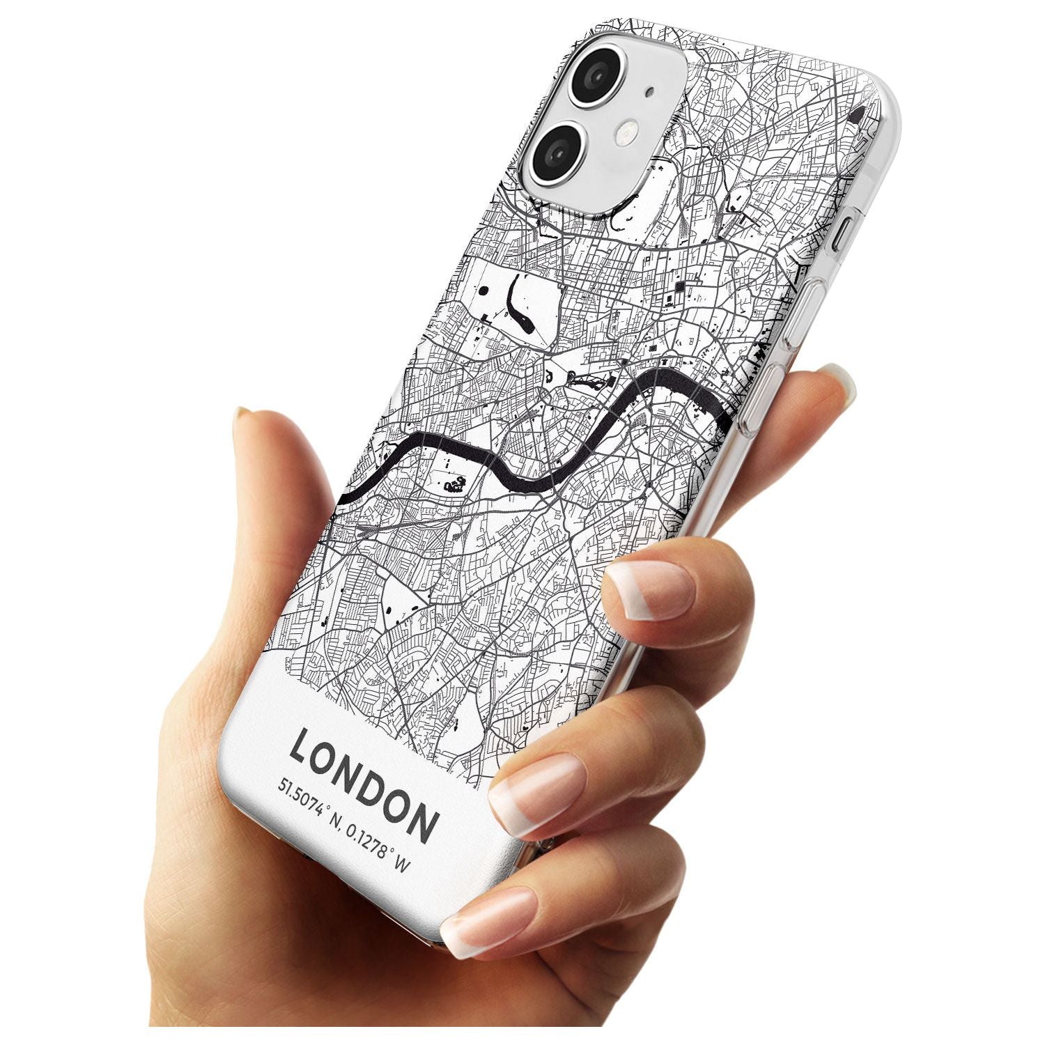 Map of London, England Slim TPU Phone Case for iPhone 11