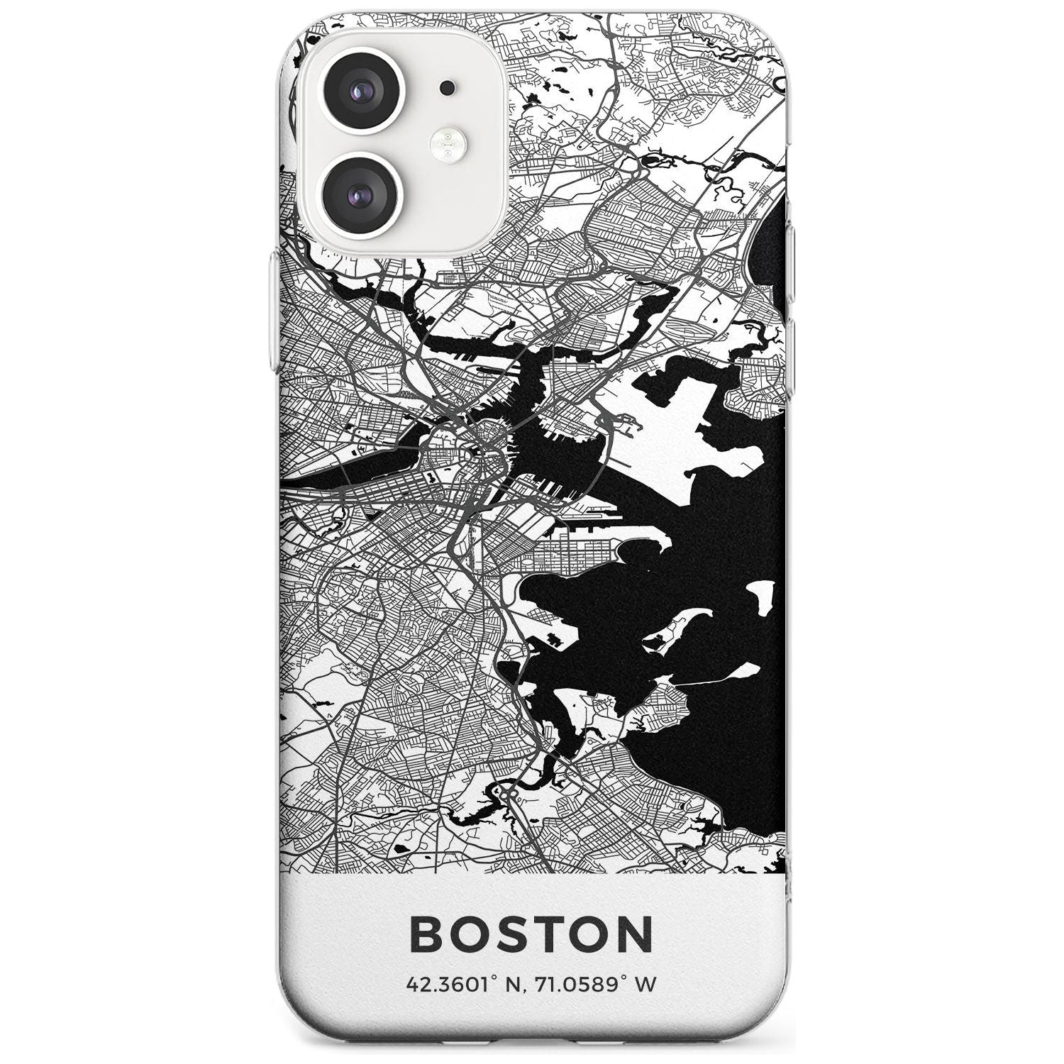 Map of Boston, Massachusetts Slim TPU Phone Case for iPhone 11