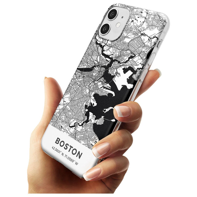 Map of Boston, Massachusetts Slim TPU Phone Case for iPhone 11