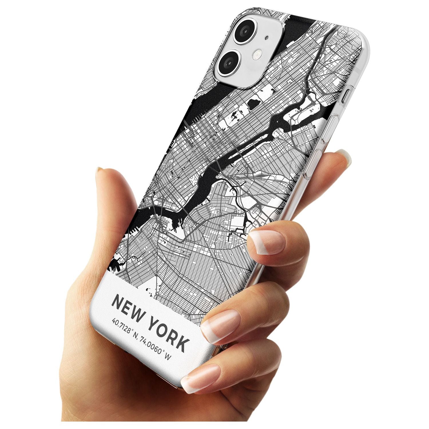 Map of New York, New York Slim TPU Phone Case for iPhone 11