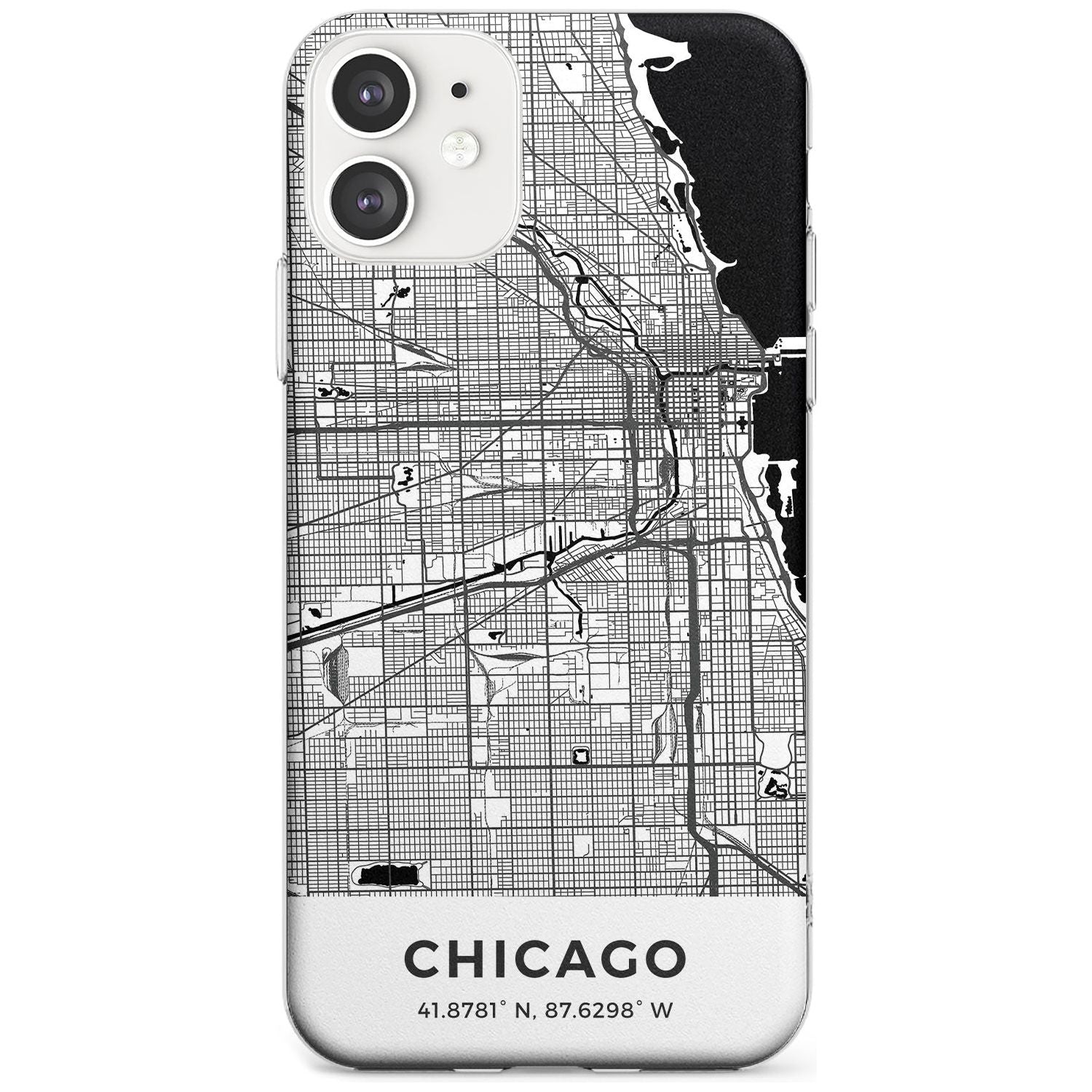 Map of Chicago, Illinois Slim TPU Phone Case for iPhone 11