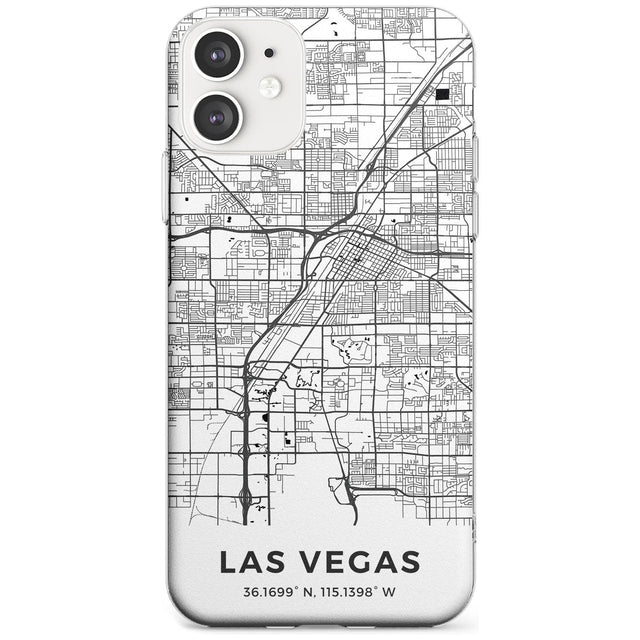 Map of Las Vegas, Nevada Slim TPU Phone Case for iPhone 11