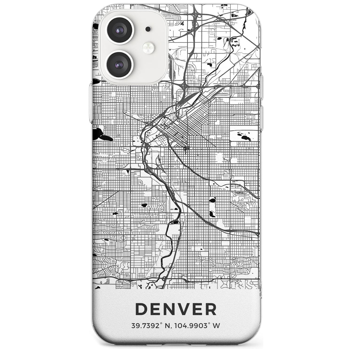 Map of Denver, Colorado Slim TPU Phone Case for iPhone 11