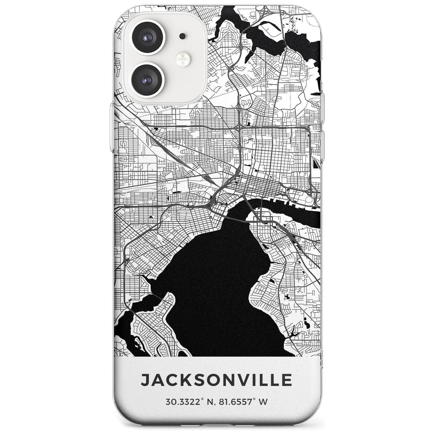 Map of Jacksonville, Florida Slim TPU Phone Case for iPhone 11