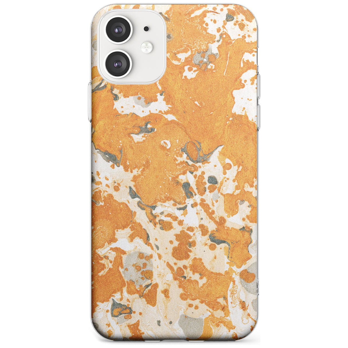 Orange Marbled Paper Pattern Slim TPU Phone Case for iPhone 11