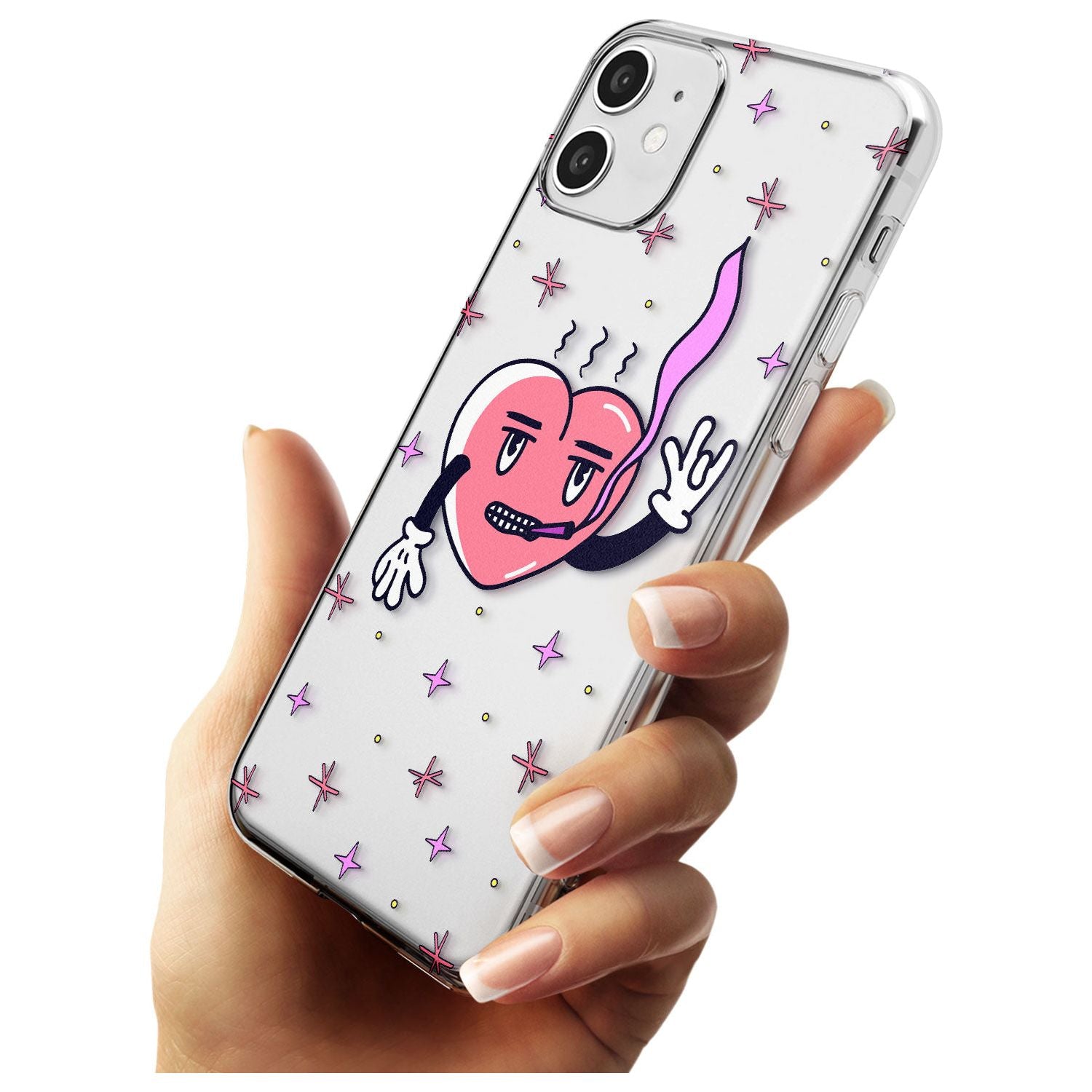 Rock n Roll Heart (Clear) Slim TPU Phone Case for iPhone 11