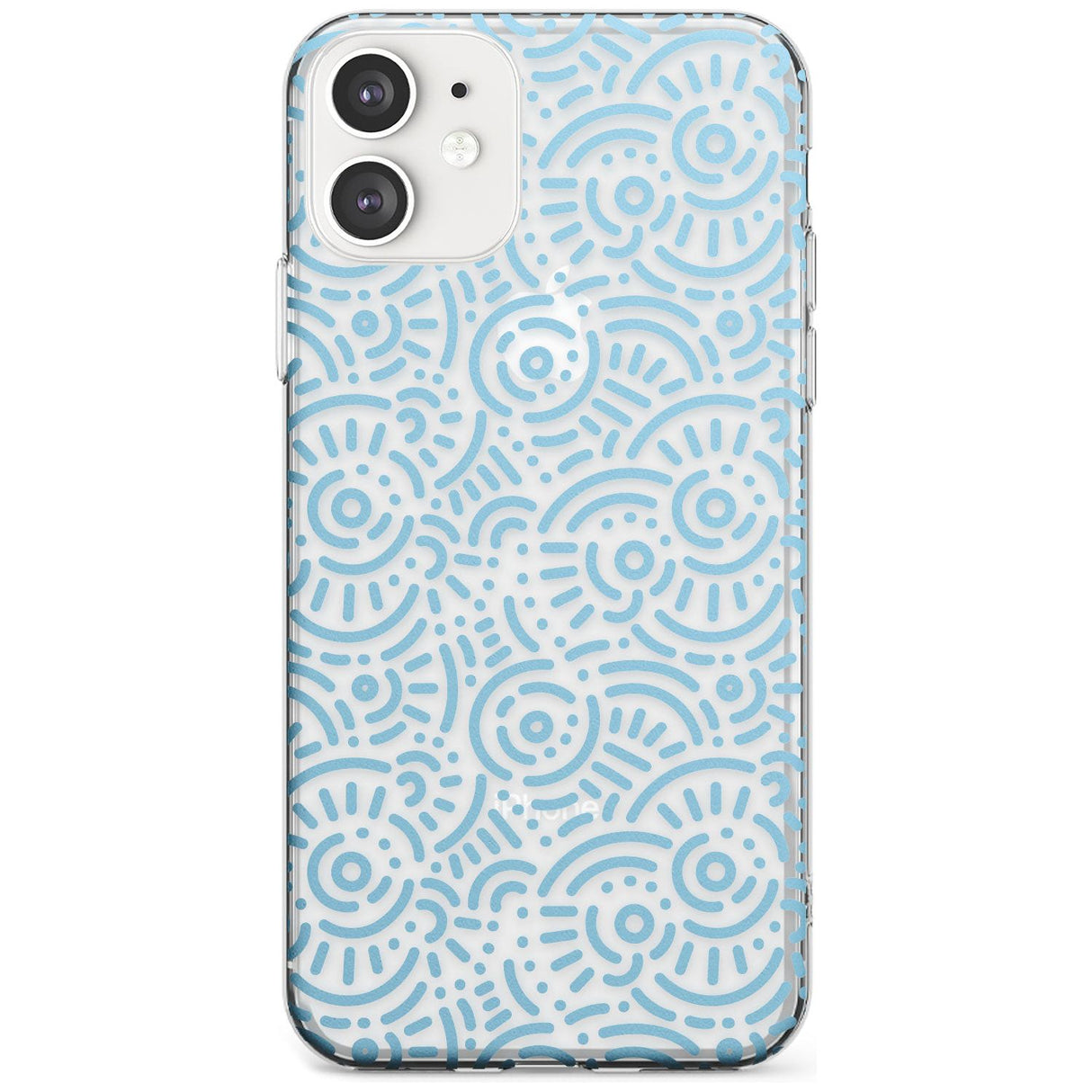 Light Blue Pattern Memphis Retro Pattern Design Slim TPU Phone Case for iPhone 11