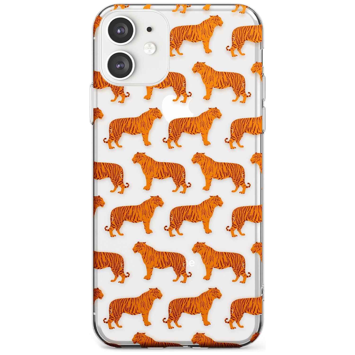 Tigers on Clear Pattern Slim TPU Phone Case for iPhone 11