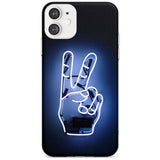 Peace Sign Hand Neon Sign Slim TPU Phone Case for iPhone 11