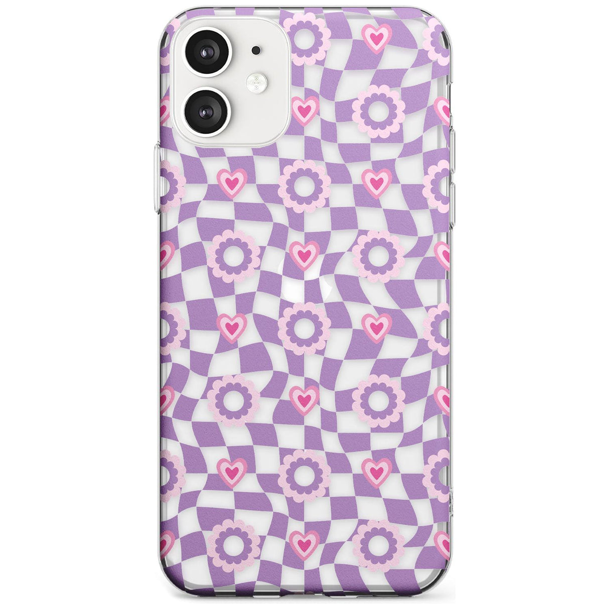 Checkered Love Pattern Slim TPU Phone Case for iPhone 11