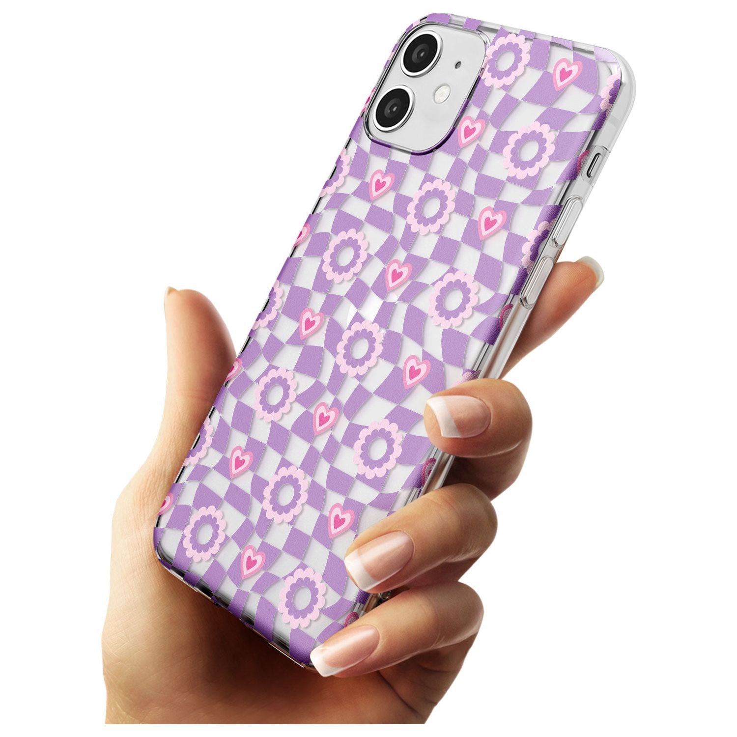 Checkered Love Pattern Slim TPU Phone Case for iPhone 11