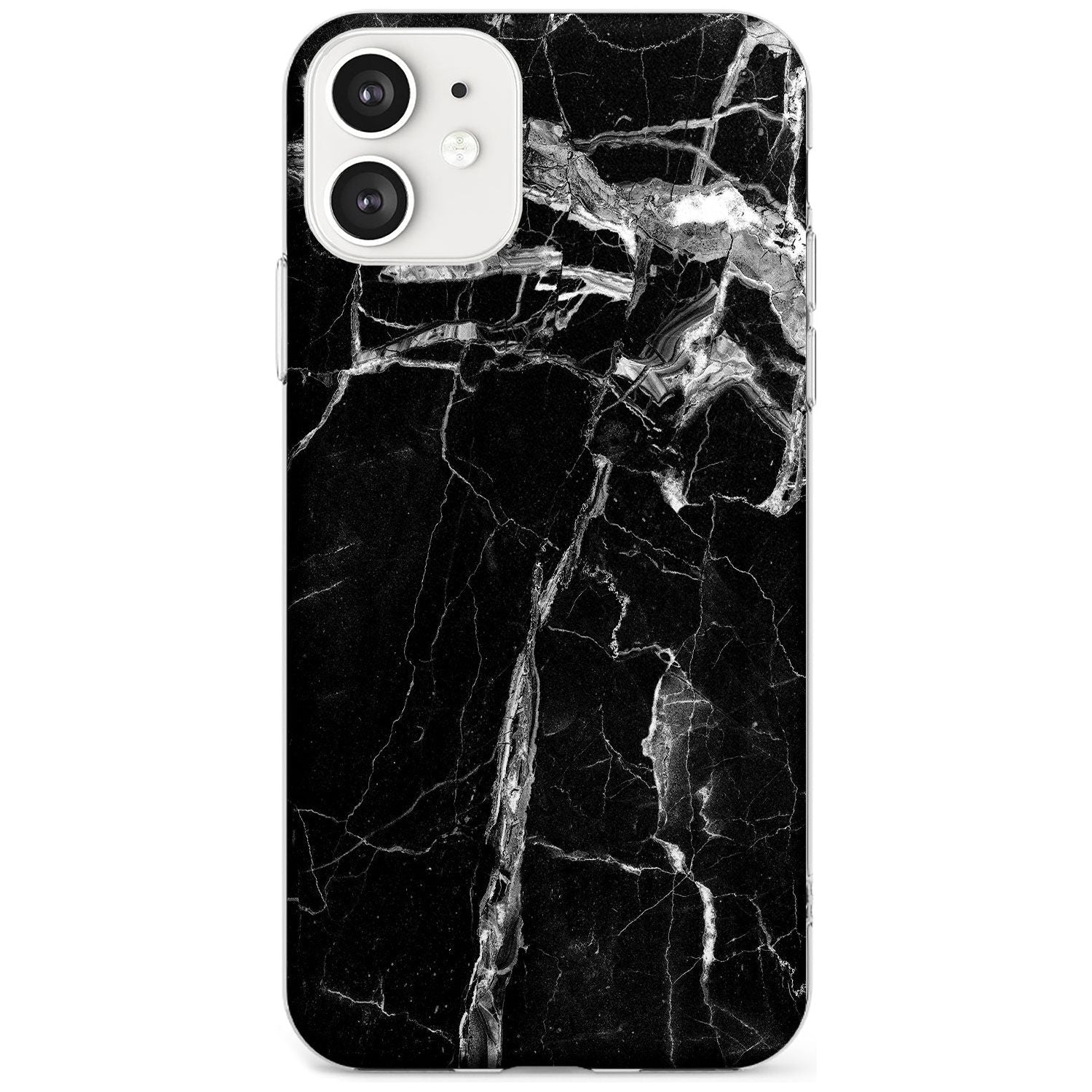 Black Onyx Marble Texture Black Impact Phone Case for iPhone 11