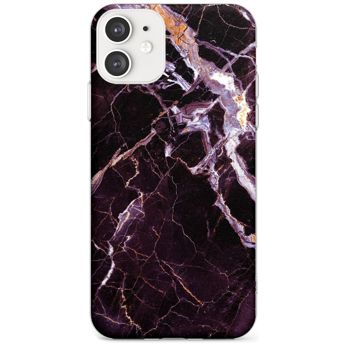 Black, Purple & Yellow shattered Marble Slim TPU Phone Case for iPhone 11