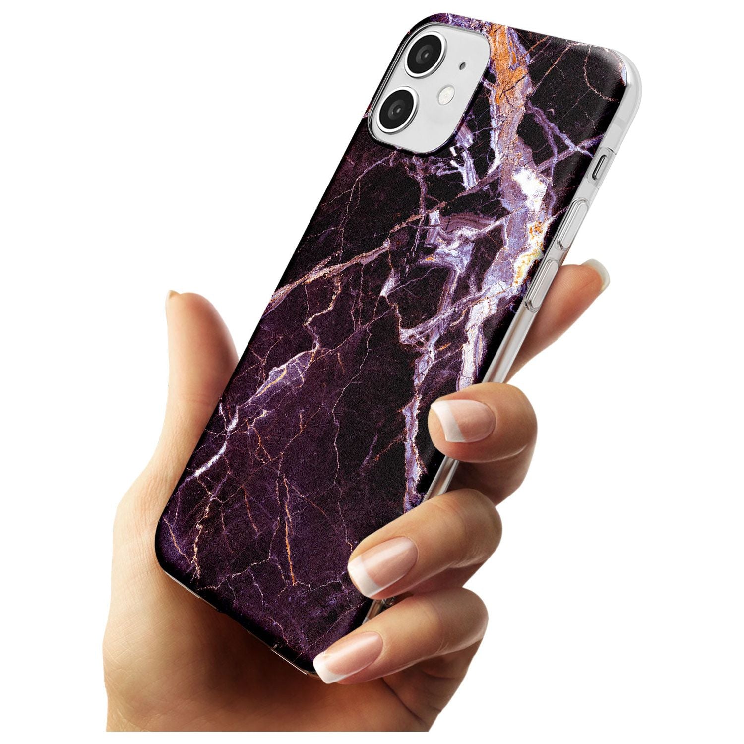 Black, Purple & Yellow shattered Marble Slim TPU Phone Case for iPhone 11