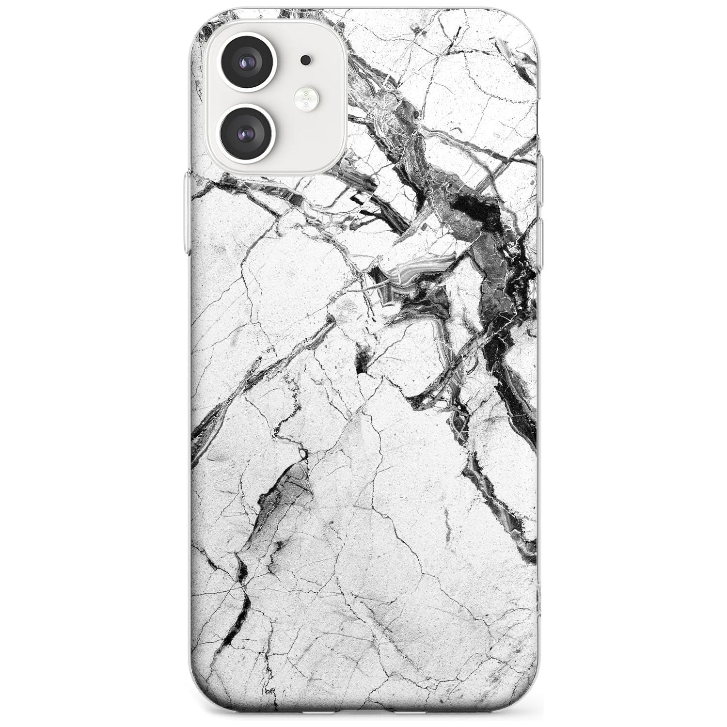 Black & White Stormy Marble Slim TPU Phone Case for iPhone 11