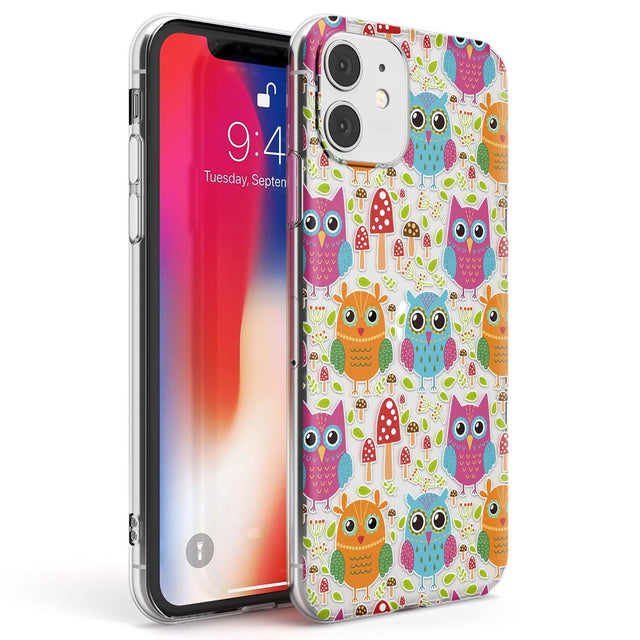 Forrest Owl Clear Pattern Phone Case iPhone 11 / Clear Case,iPhone 12 / Clear Case,iPhone 12 Mini / Clear Case Blanc Space