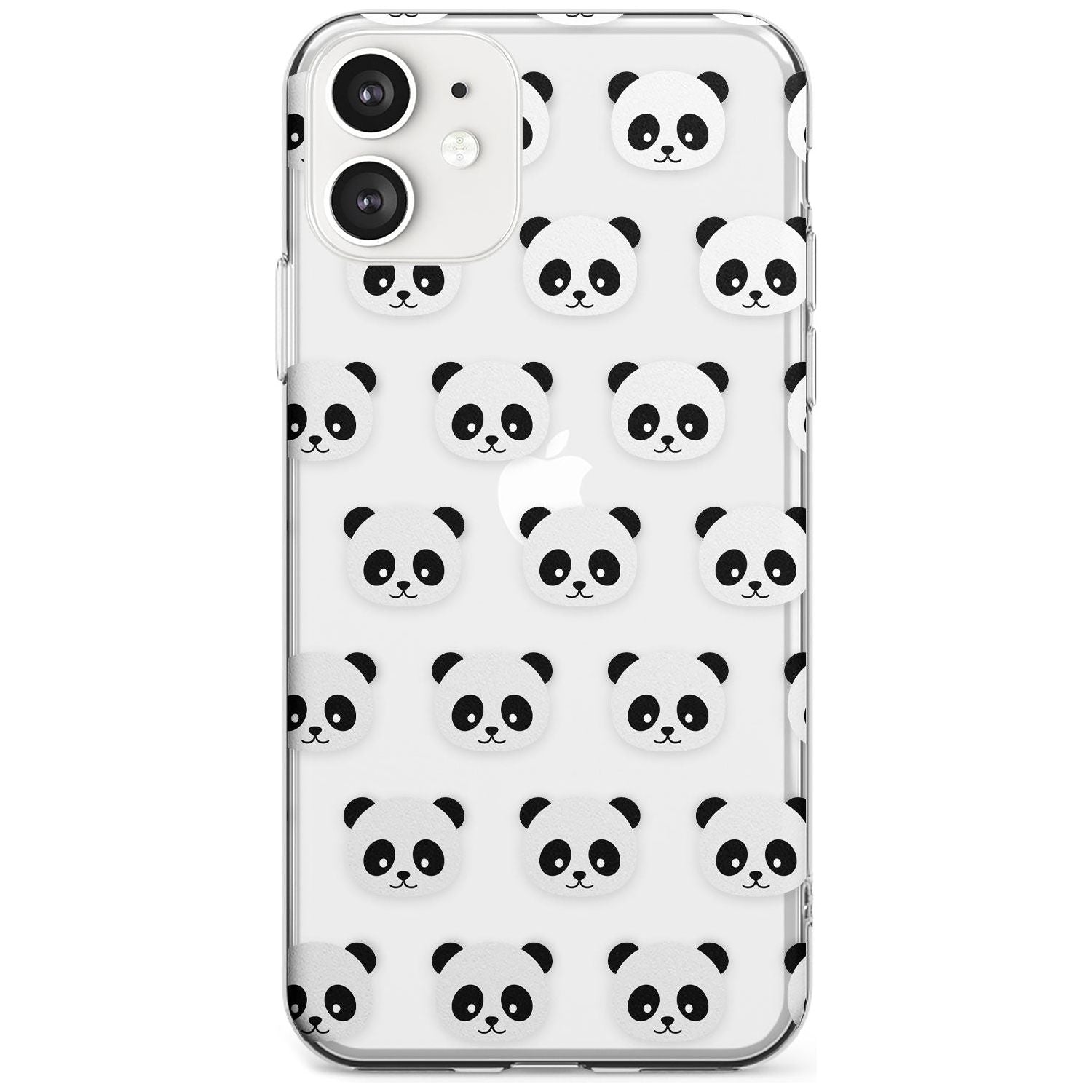 Panda Face Pattern Black Impact Phone Case for iPhone 11