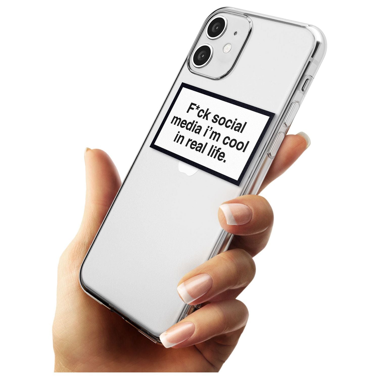 F*ck social media I'm cool in real life Black Impact Phone Case for iPhone 11