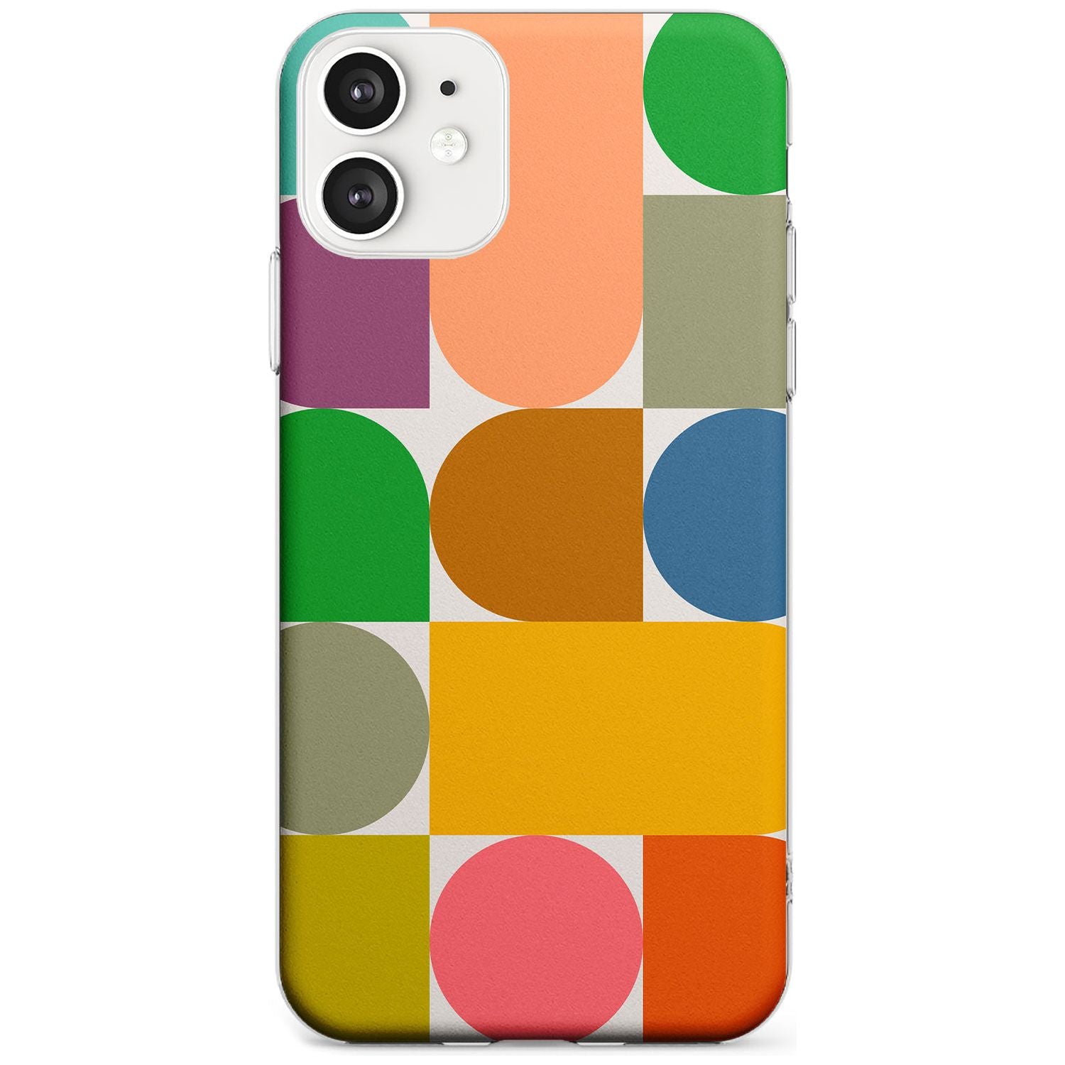 Abstract Retro Shapes: Rainbow Mix Black Impact Phone Case for iPhone 11