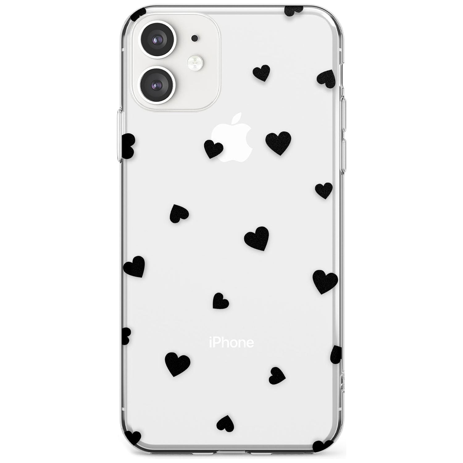 Black Hearts Pattern Slim TPU Phone Case for iPhone 11