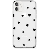 Black Hearts Pattern Slim TPU Phone Case for iPhone 11