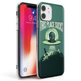 EARTH SUCKS Phone Case iPhone 11 / Clear Case,iPhone 12 / Clear Case,iPhone 12 Mini / Clear Case Blanc Space