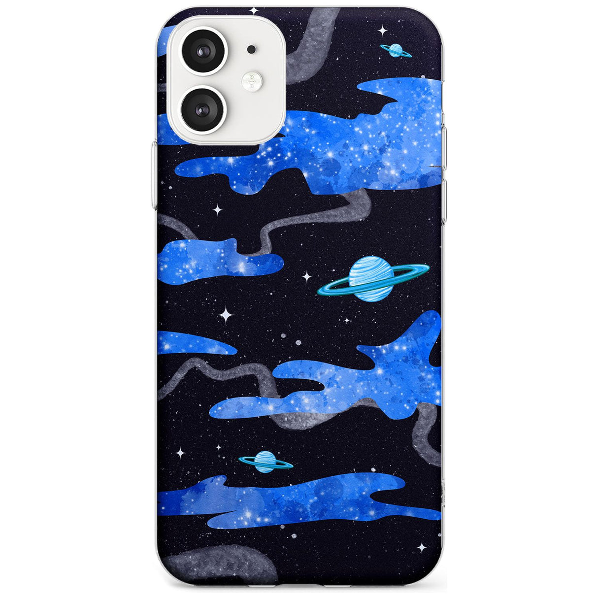 Blue Galaxy Phone Case iPhone 12 / Clear Case,iPhone 12 Mini / Clear Case,iPhone 11 / Clear Case Blanc Space