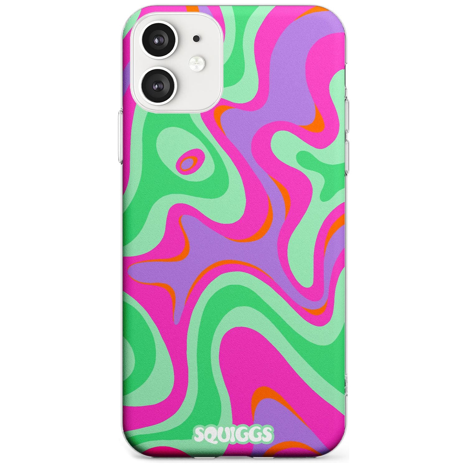 Pink Lava Black Impact Phone Case for iPhone 11