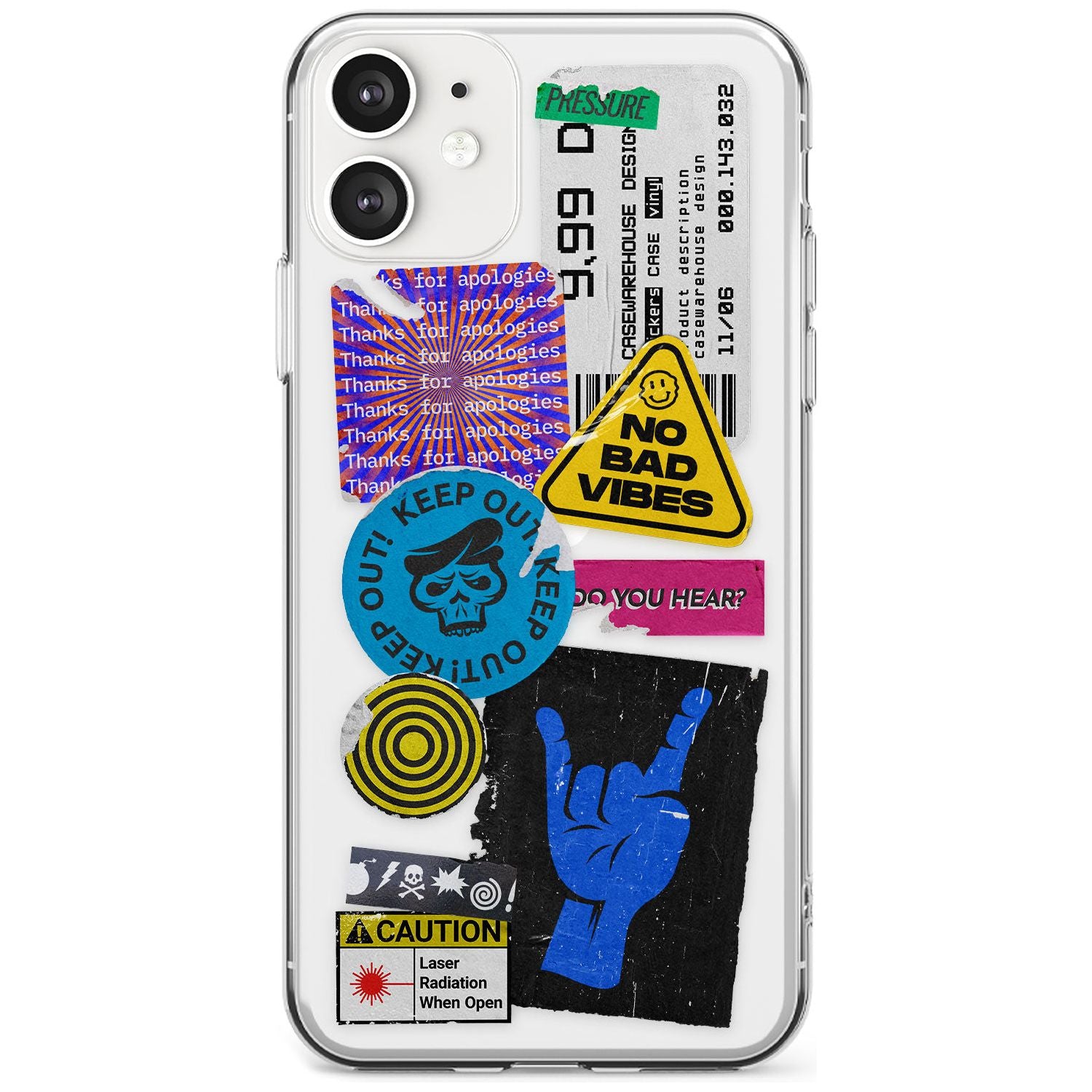 No Bad Vibes Sticker Mix Black Impact Phone Case for iPhone 11
