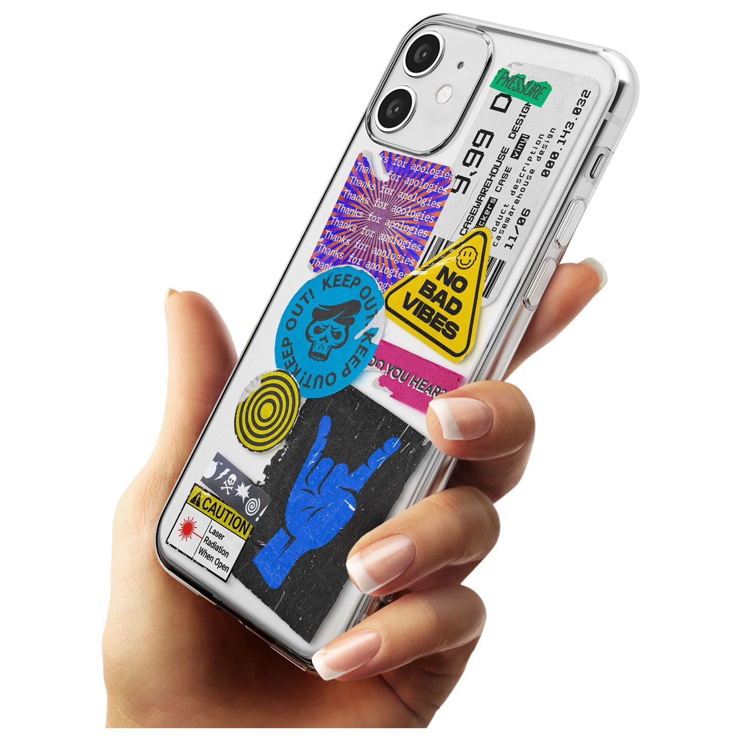 No Bad Vibes Sticker Mix Black Impact Phone Case for iPhone 11