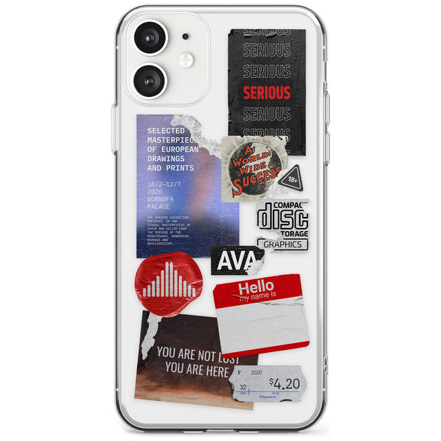 Red & Black Sticker Mix Black Impact Phone Case for iPhone 11