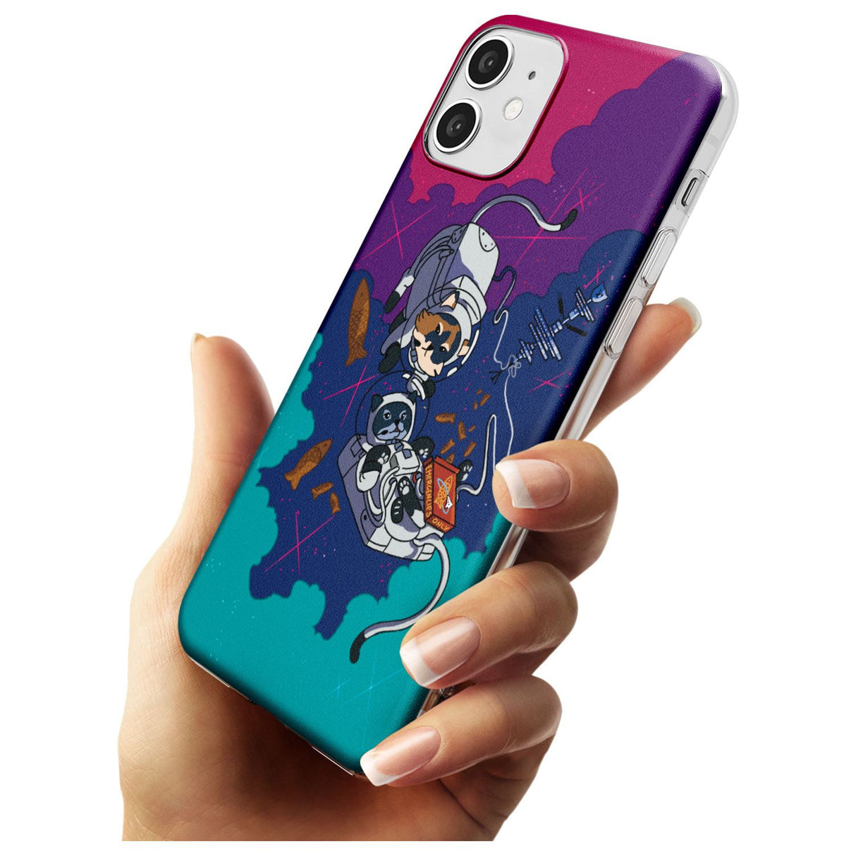 CATS IN SPACE Black Impact Phone Case for iPhone 11