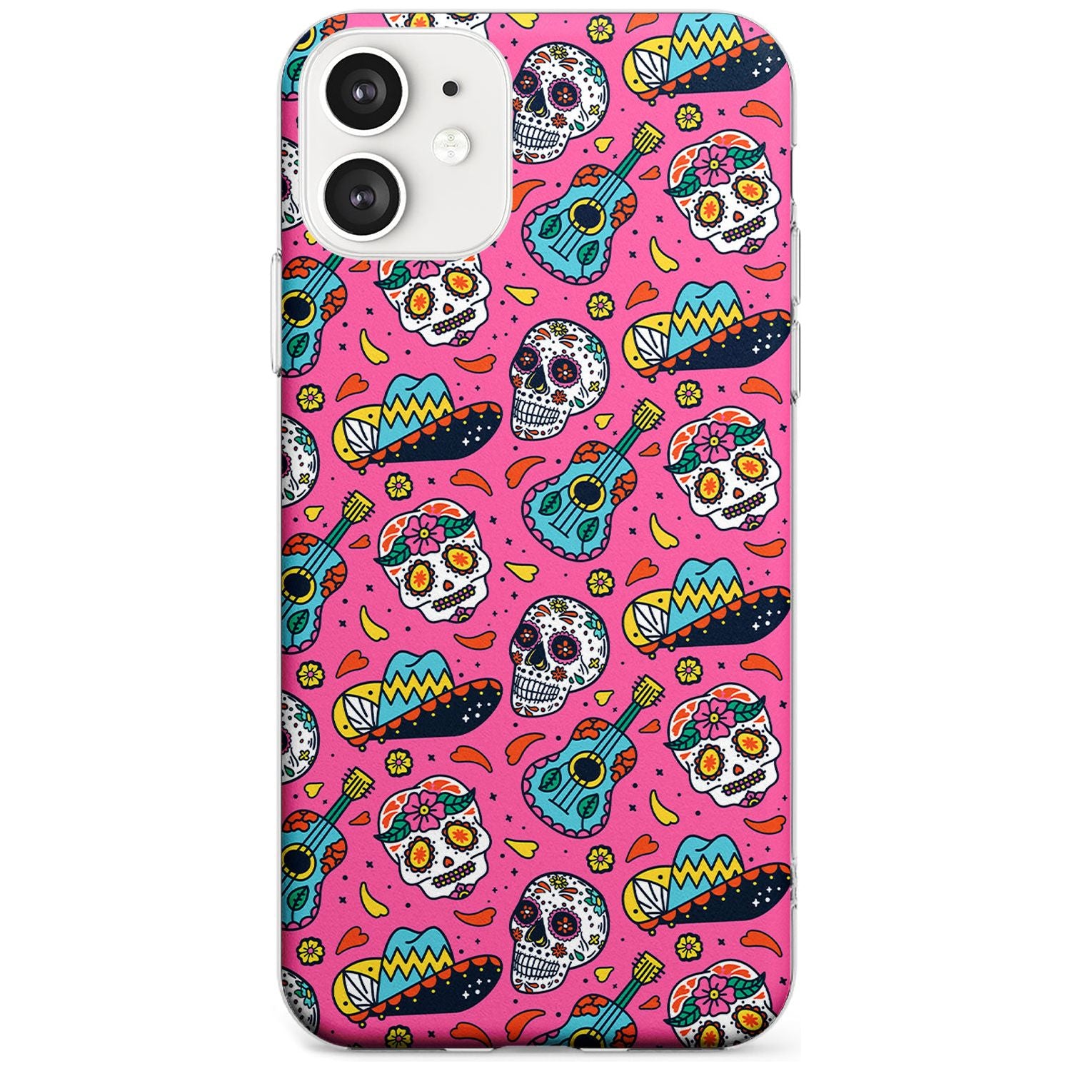 Pink Day of The Dead Pattern Slim TPU Phone Case for iPhone 11