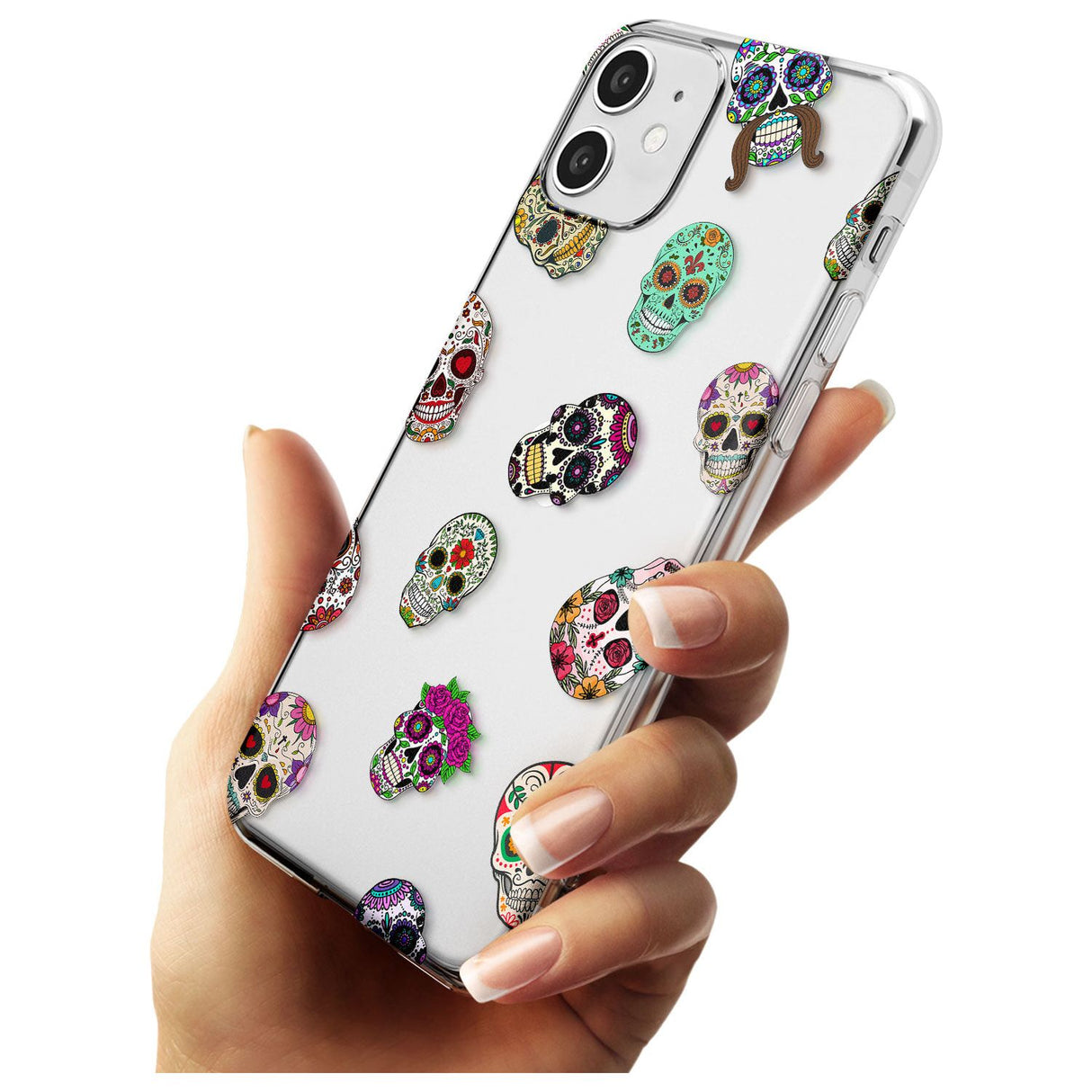 Mixed Sugar Skull Pattern Slim TPU Phone Case for iPhone 11