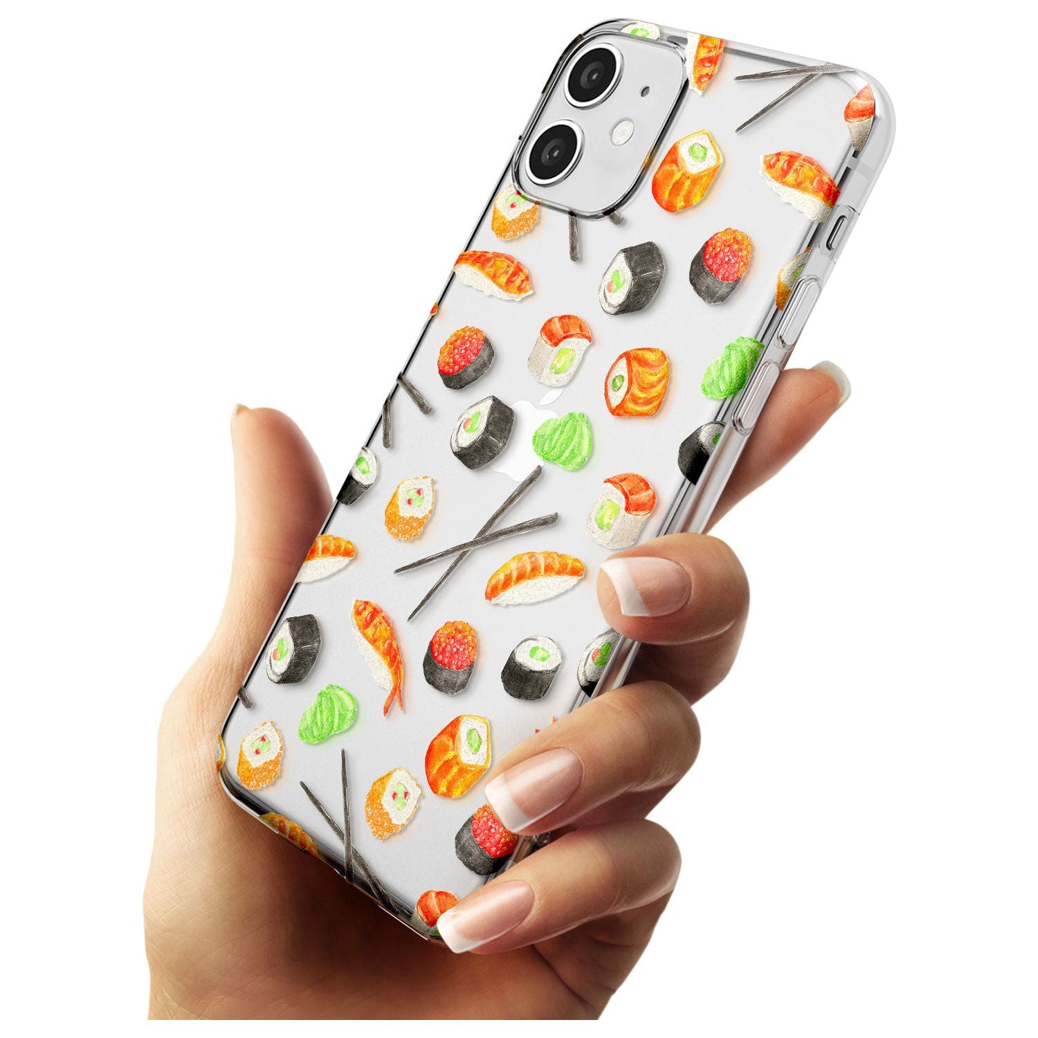 Sushi & Chopsticks Watercolour Pattern Slim TPU Phone Case for iPhone 11