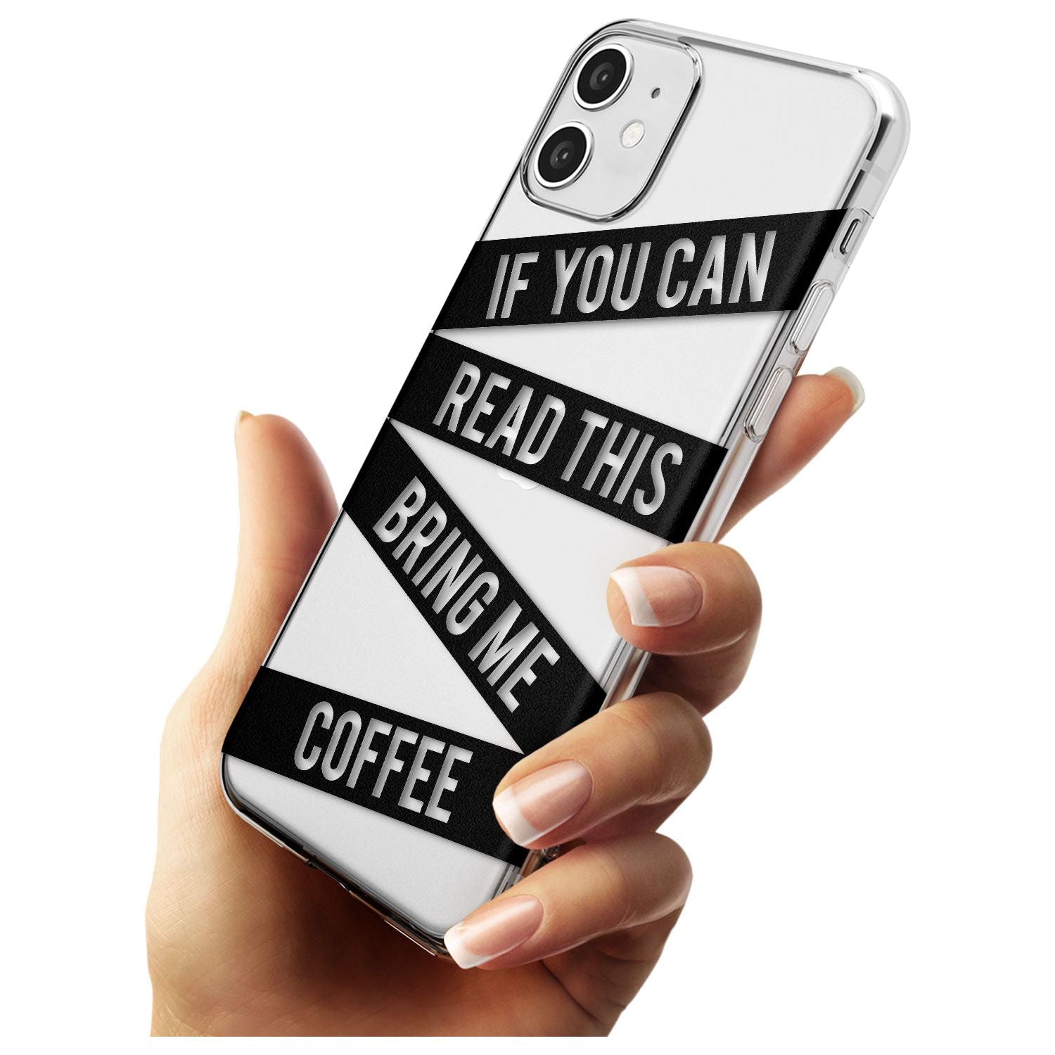 Black Stripes Bring Me Coffee Slim TPU Phone Case for iPhone 11